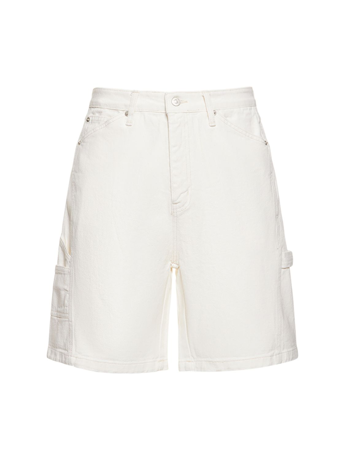 Curved Denim Cargo Shorts