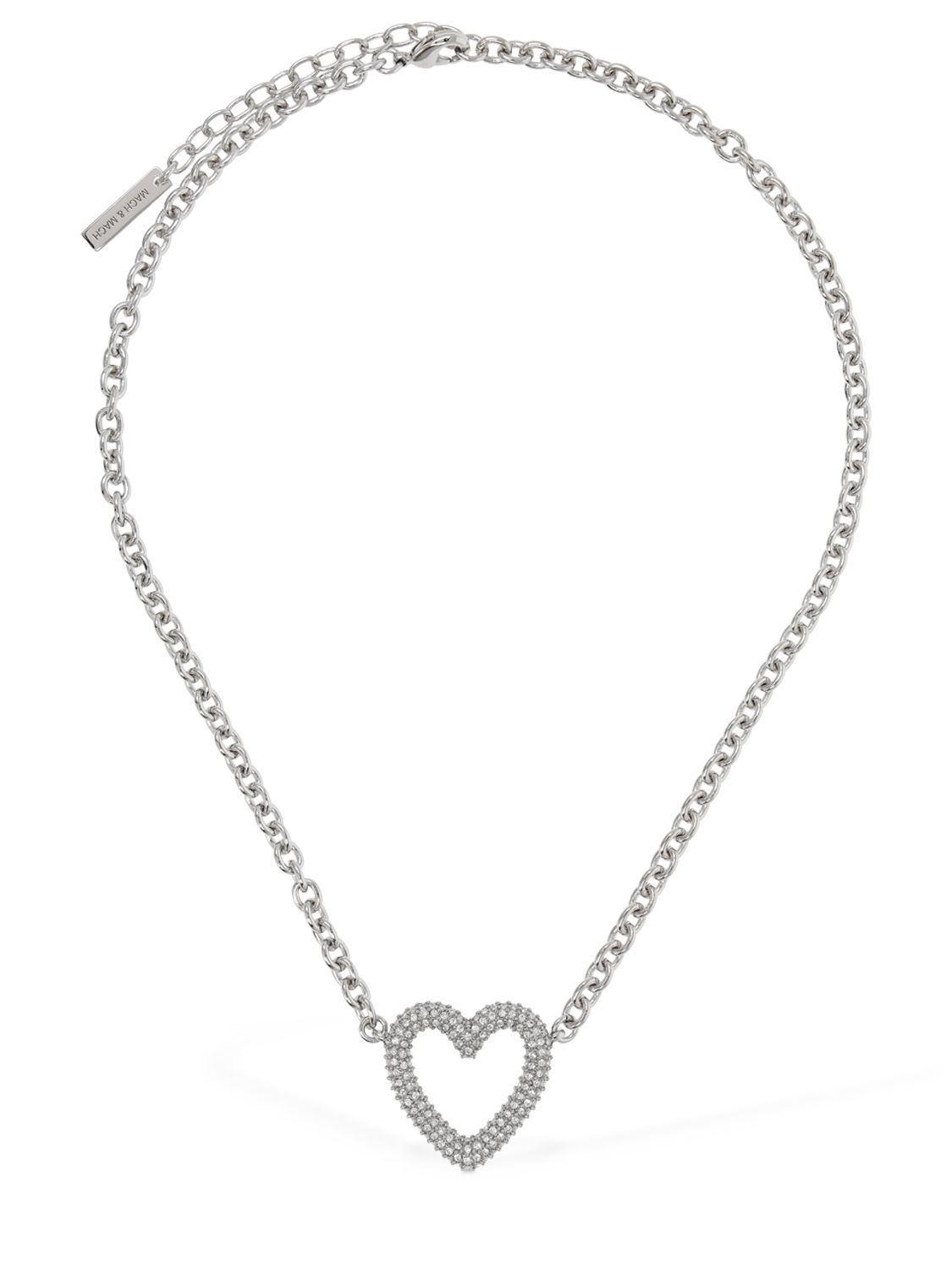 Single Crystal Heart Collar Necklace