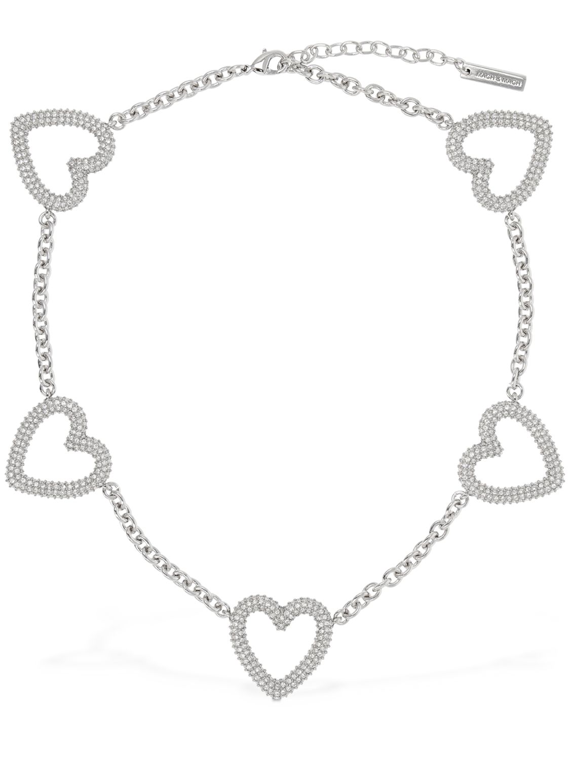 Multiple Crystal Heart Collar Necklace