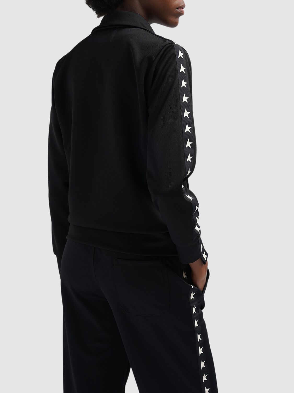 Shop Golden Goose Star Track Jersey Sweatshirt In Black