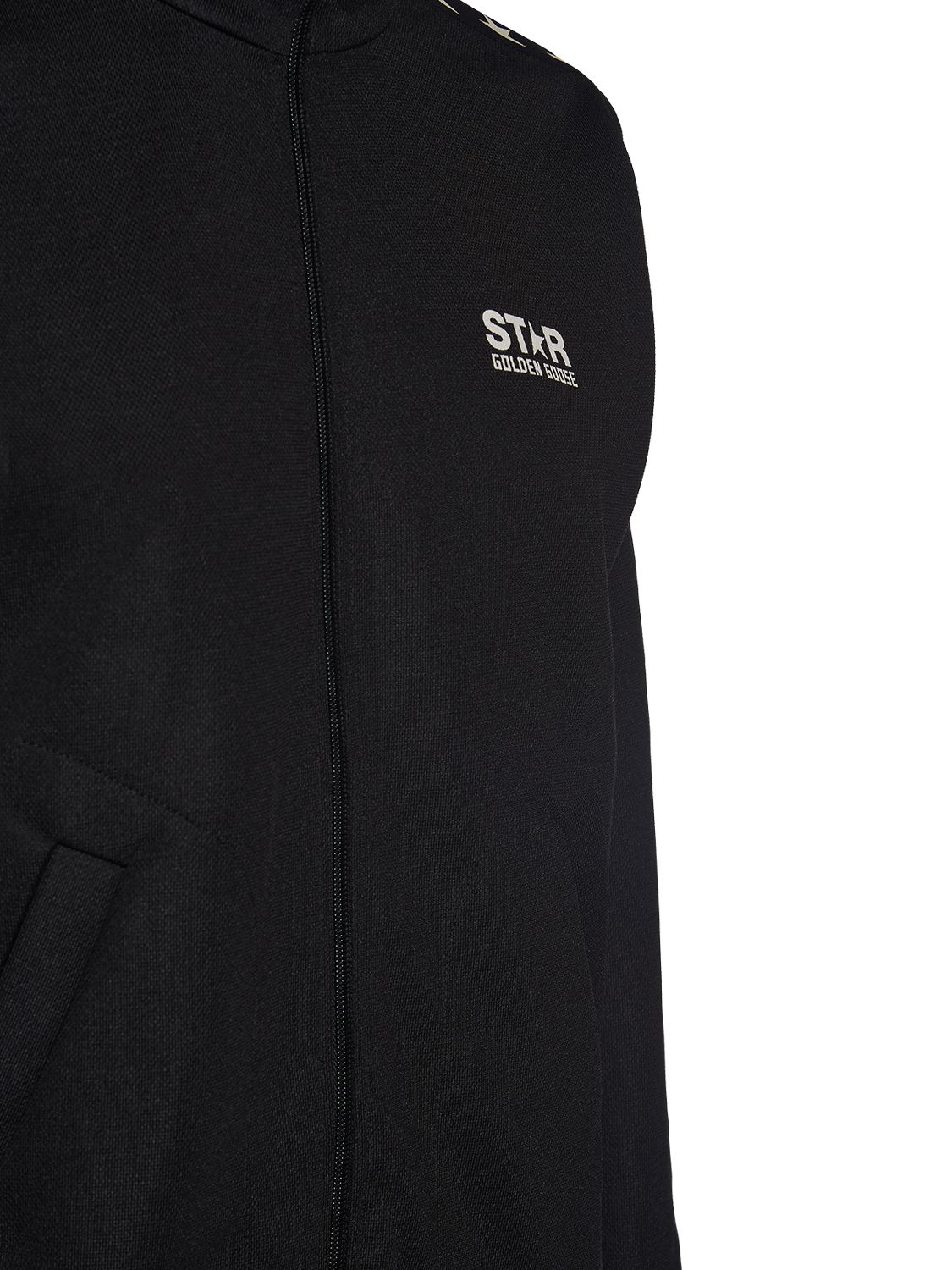 Shop Golden Goose Star Track Jersey Sweatshirt In Black