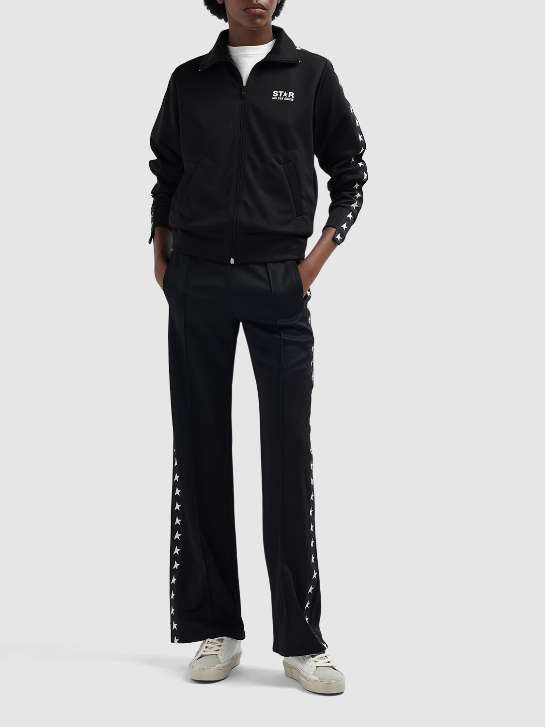 Shop Golden Goose Star Track Jersey Sweatshirt In Black
