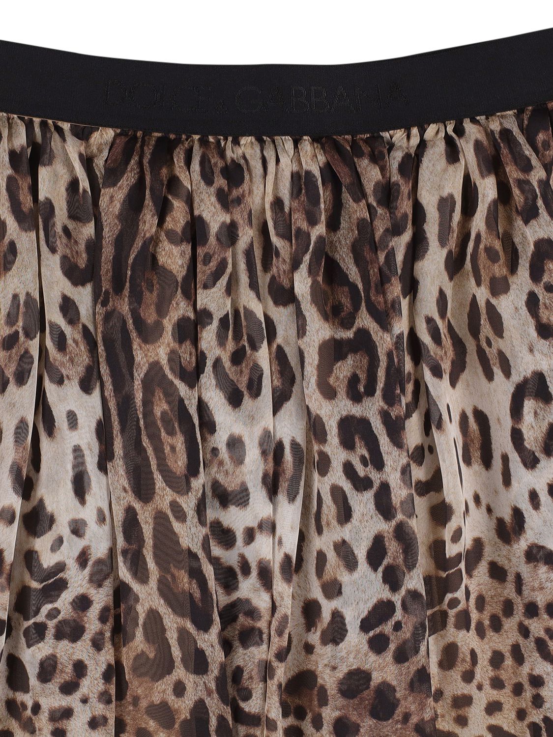 Dolce & Gabbana Printed Silk Chiffon Midi Skirt In Brown,black
