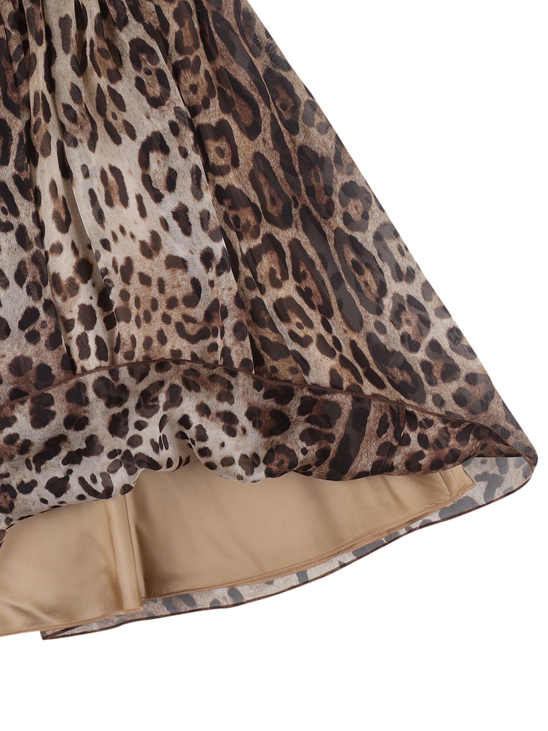 Dolce & Gabbana Printed Silk Chiffon Midi Skirt In Brown,black