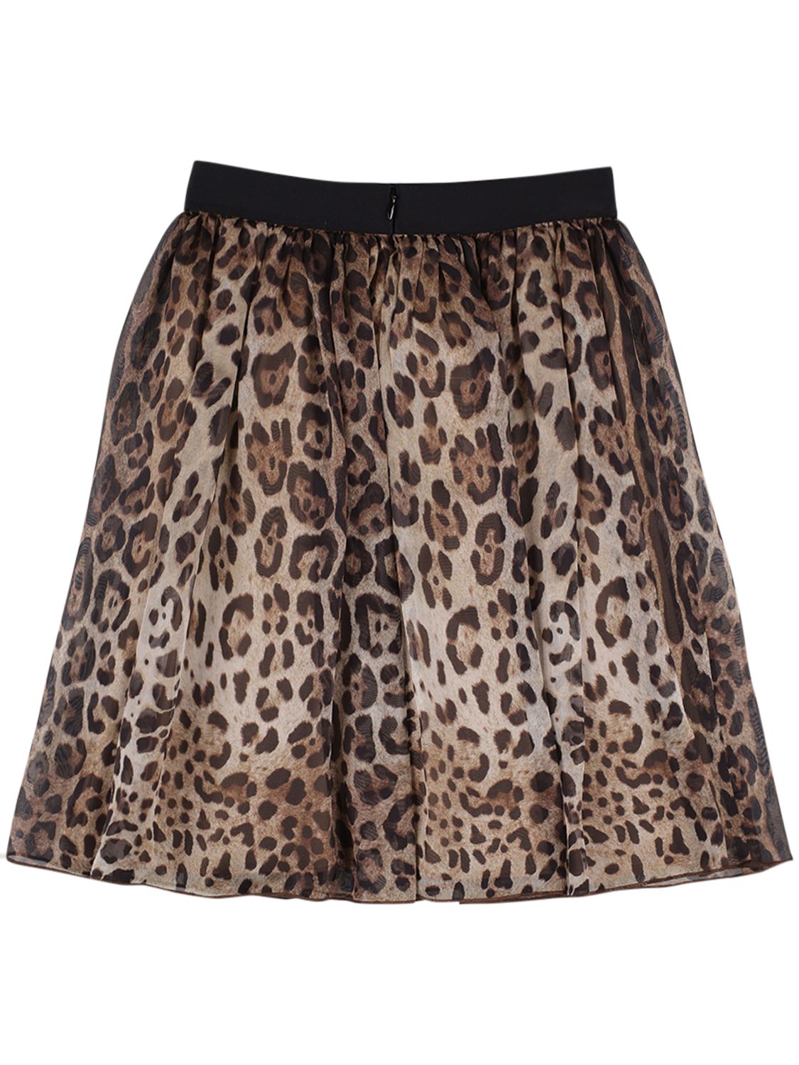 Dolce & Gabbana Printed Silk Chiffon Midi Skirt In Brown,black