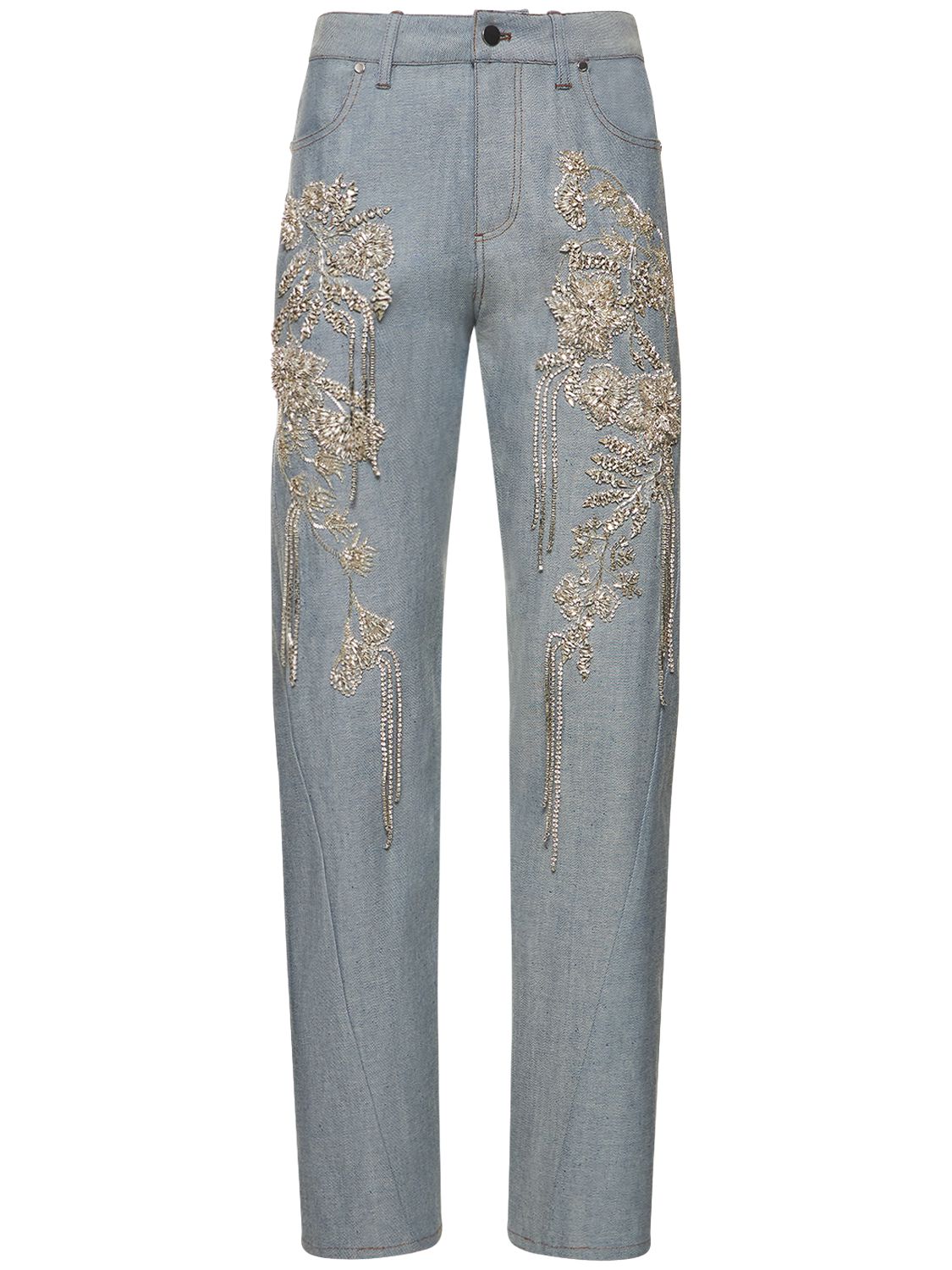 Easton Embellished Denim Mid Rise Jeans