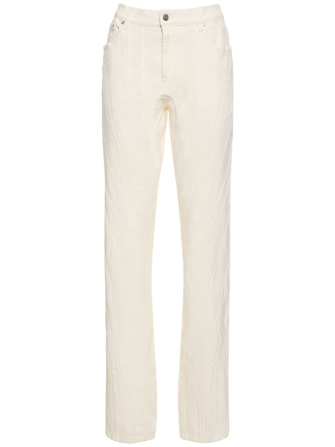Jean Bagg En Denim De Coton Taille Basse - MUGLER - Modalova