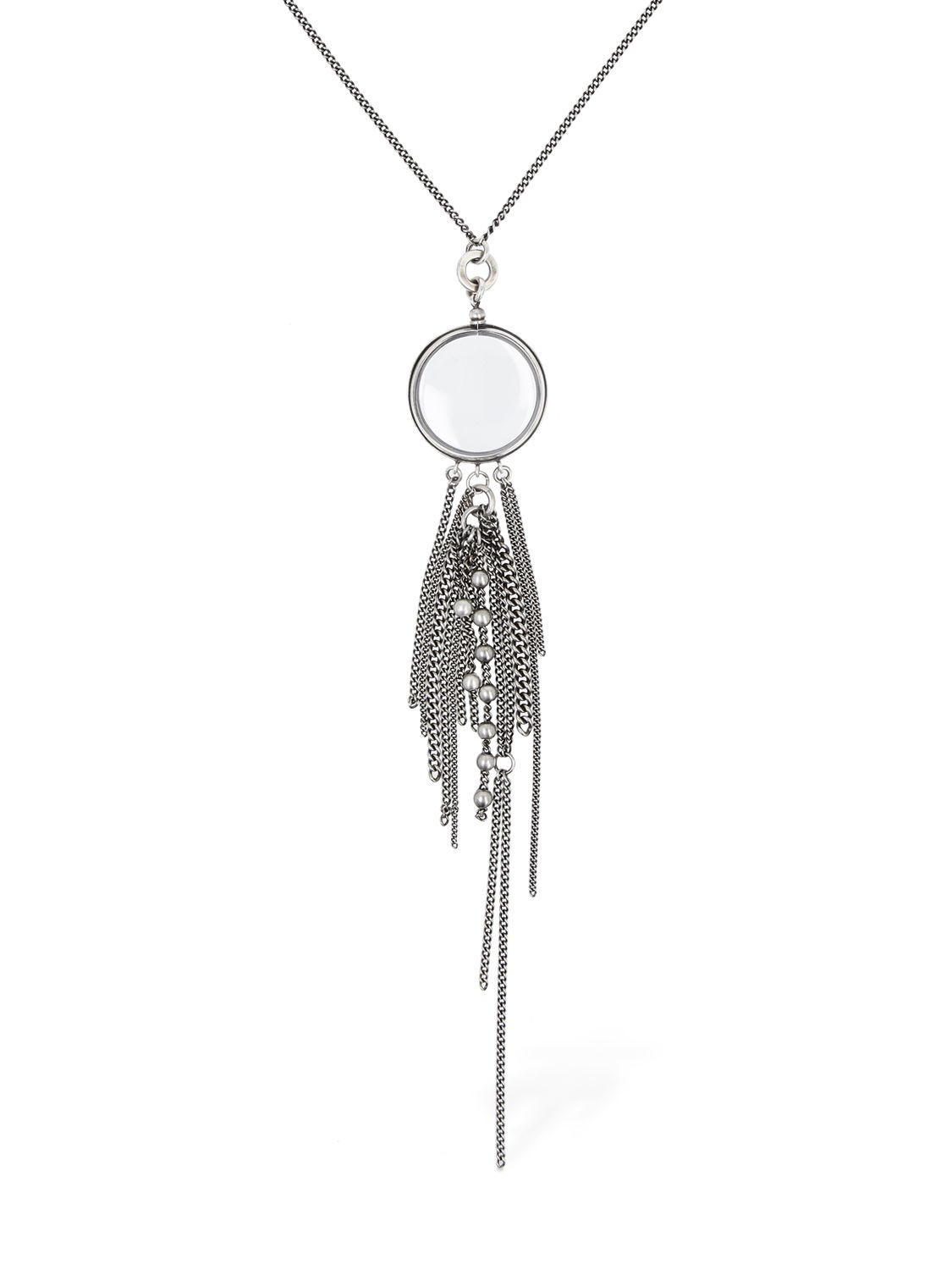 Ann Demeulemeester Sanne Medallion Chains Necklace In Silver