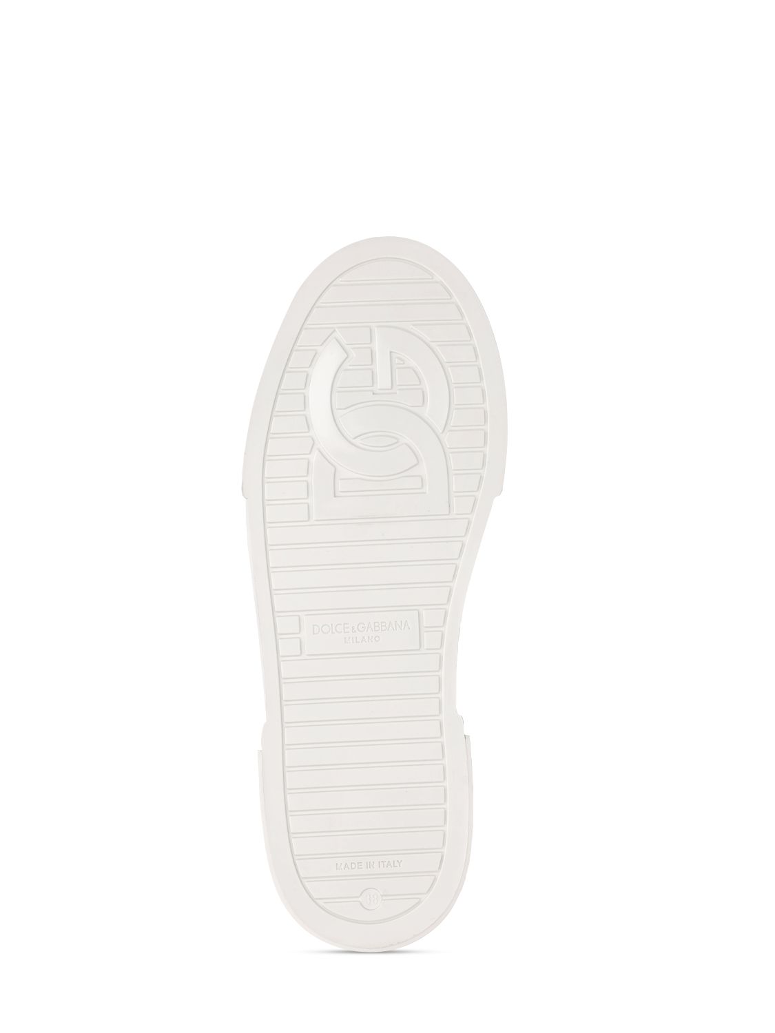 Dolce & Gabbana Leather Lace-up Sneakers In White