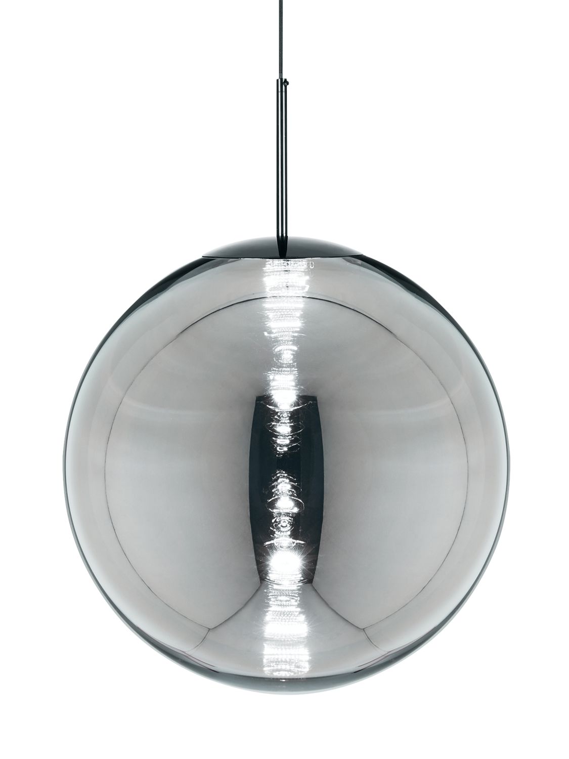 Tom Dixon 50cm Chrome Globe Pendant In White