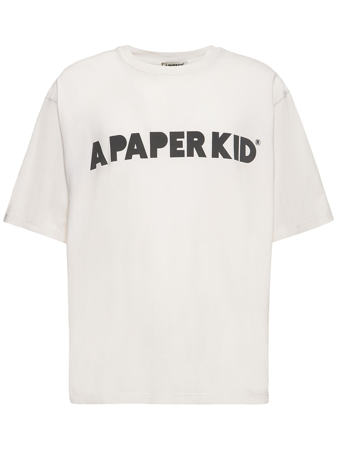 Shop A Paper Kid Unisex T-shirt In Beige,white