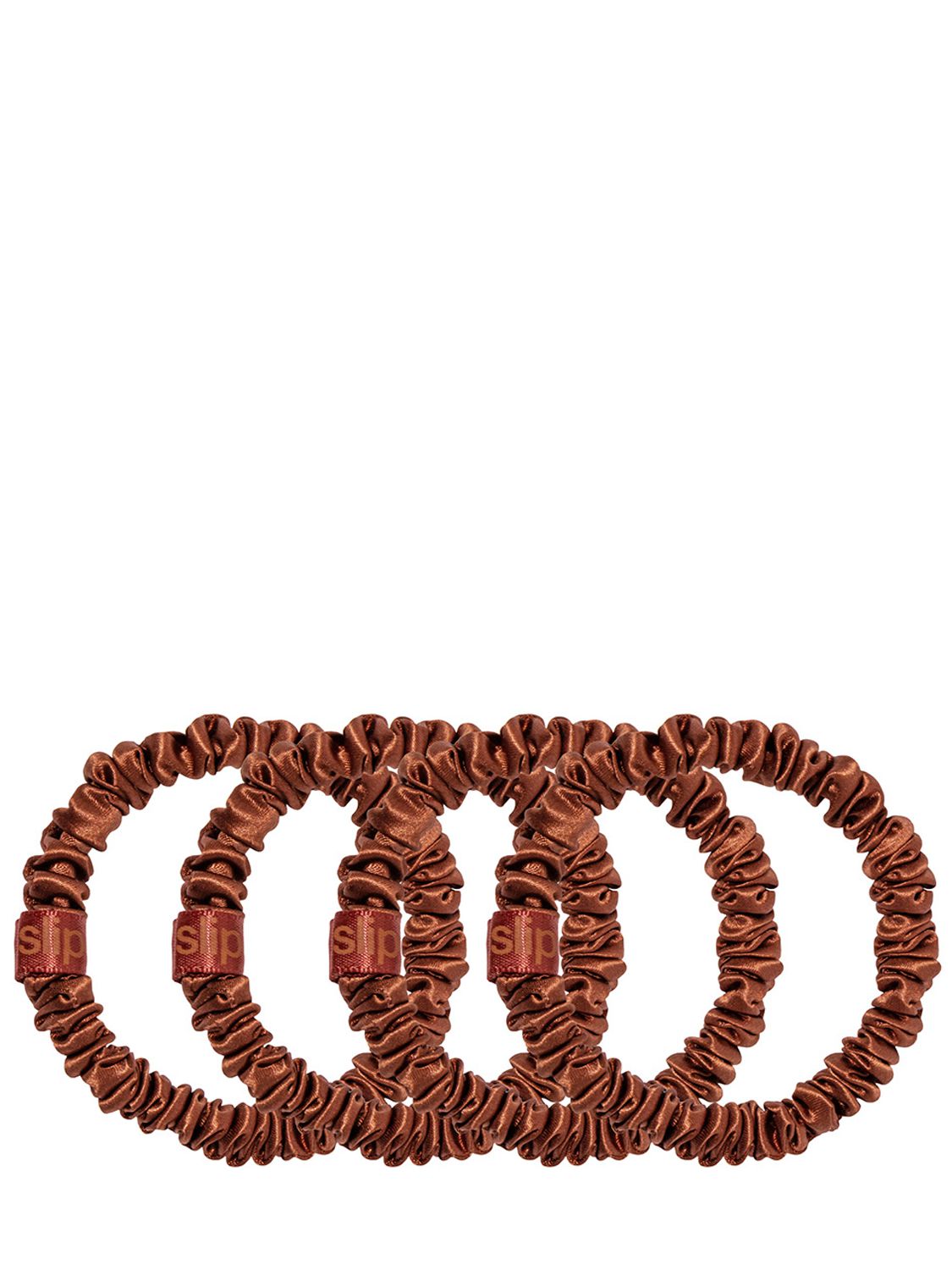 Set Of 4 Skinny Silk Scrunchies