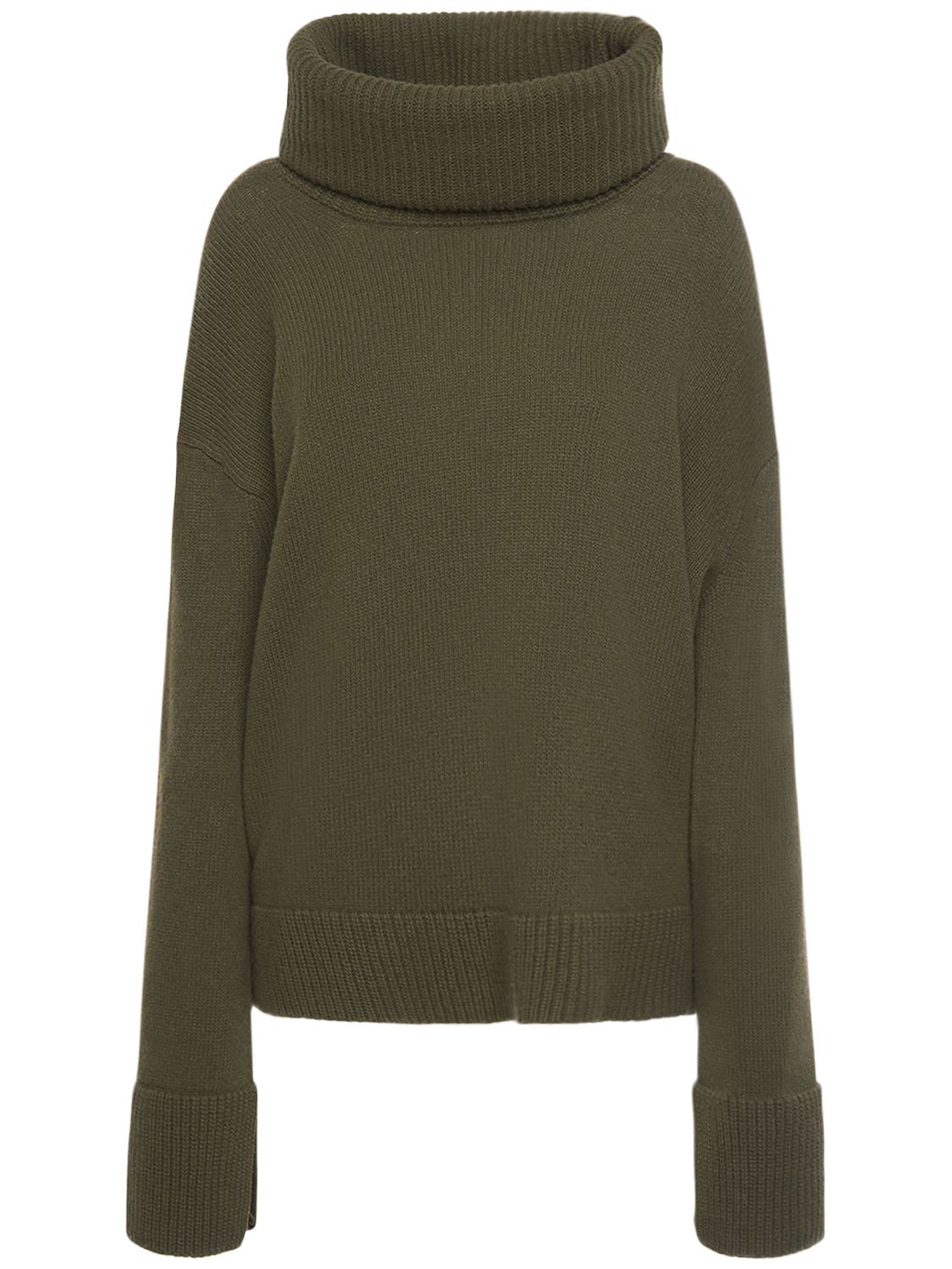 Tricot Wool Knit Turtleneck Sweater