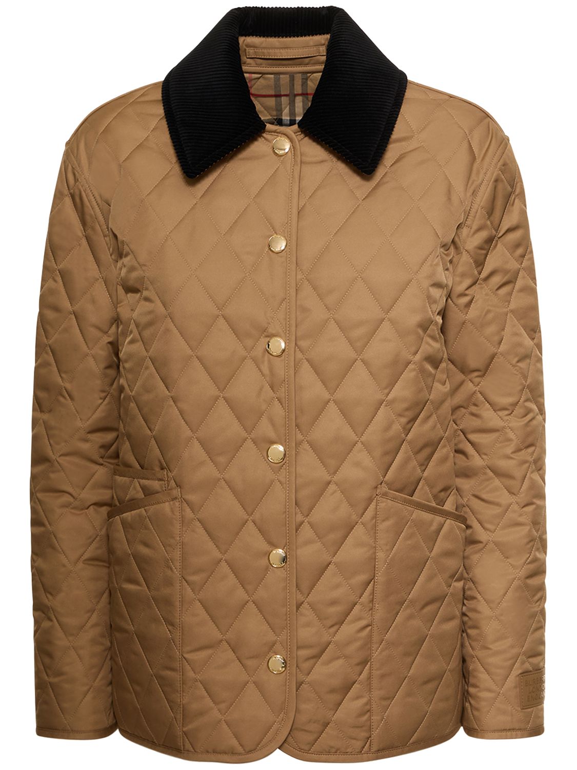 Burberry Dranefeld Quilted Buttoned Short Jacket In Brown