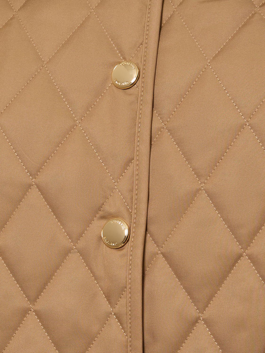 Shop Burberry Dranefeld Quilted Buttoned Short Jacket In Beige,schwarz