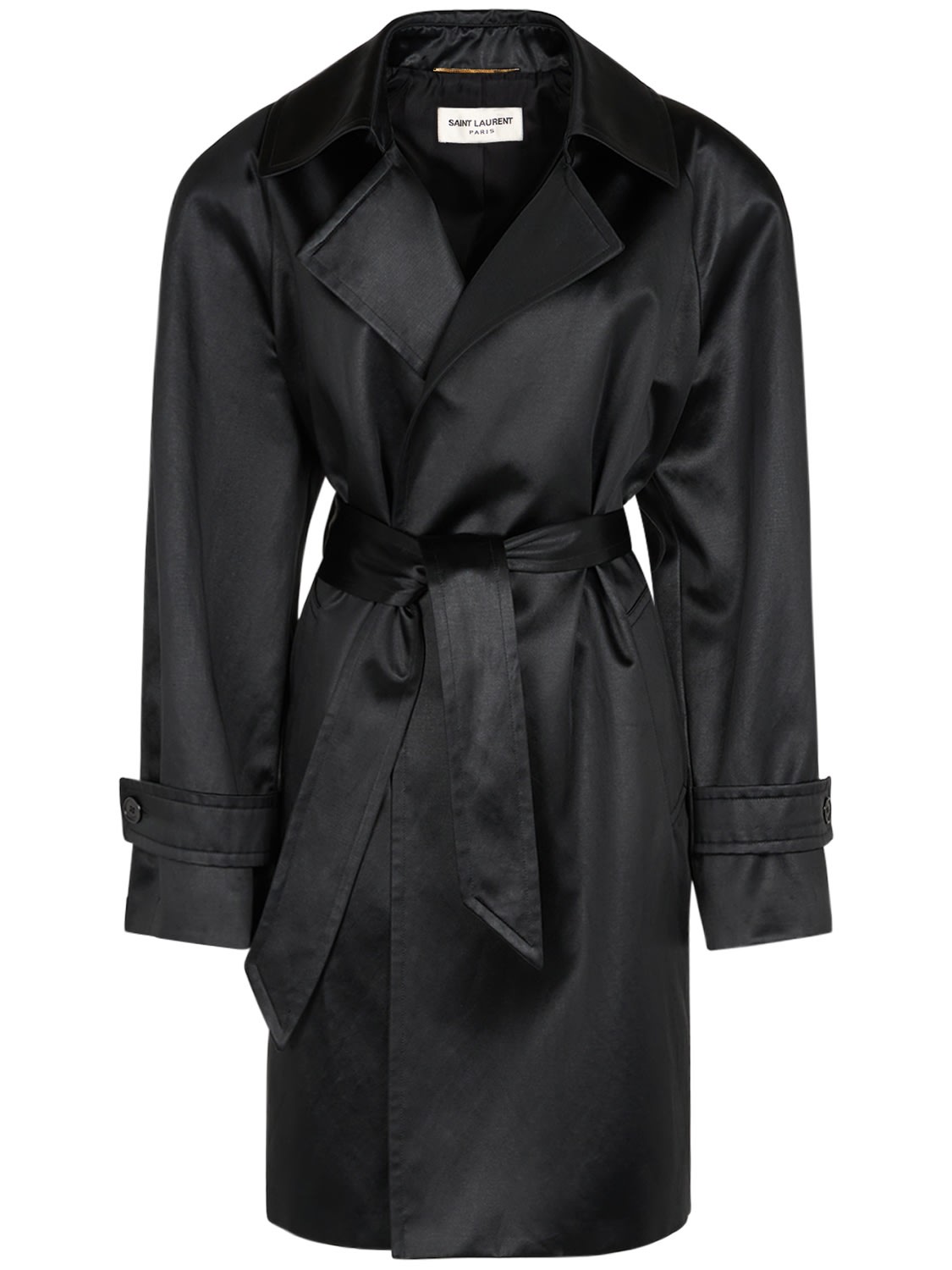 Belted Cotton Blend Trench Coat