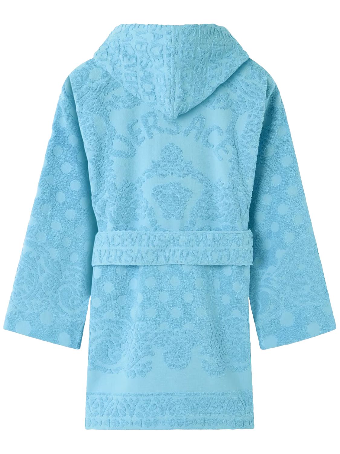 Shop Versace On Repeat Short Bathrobe In Azur
