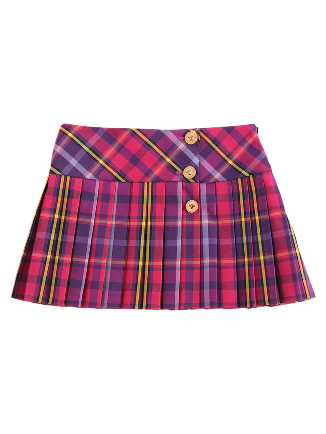 Tartan Print Pleated Flannel Skirt