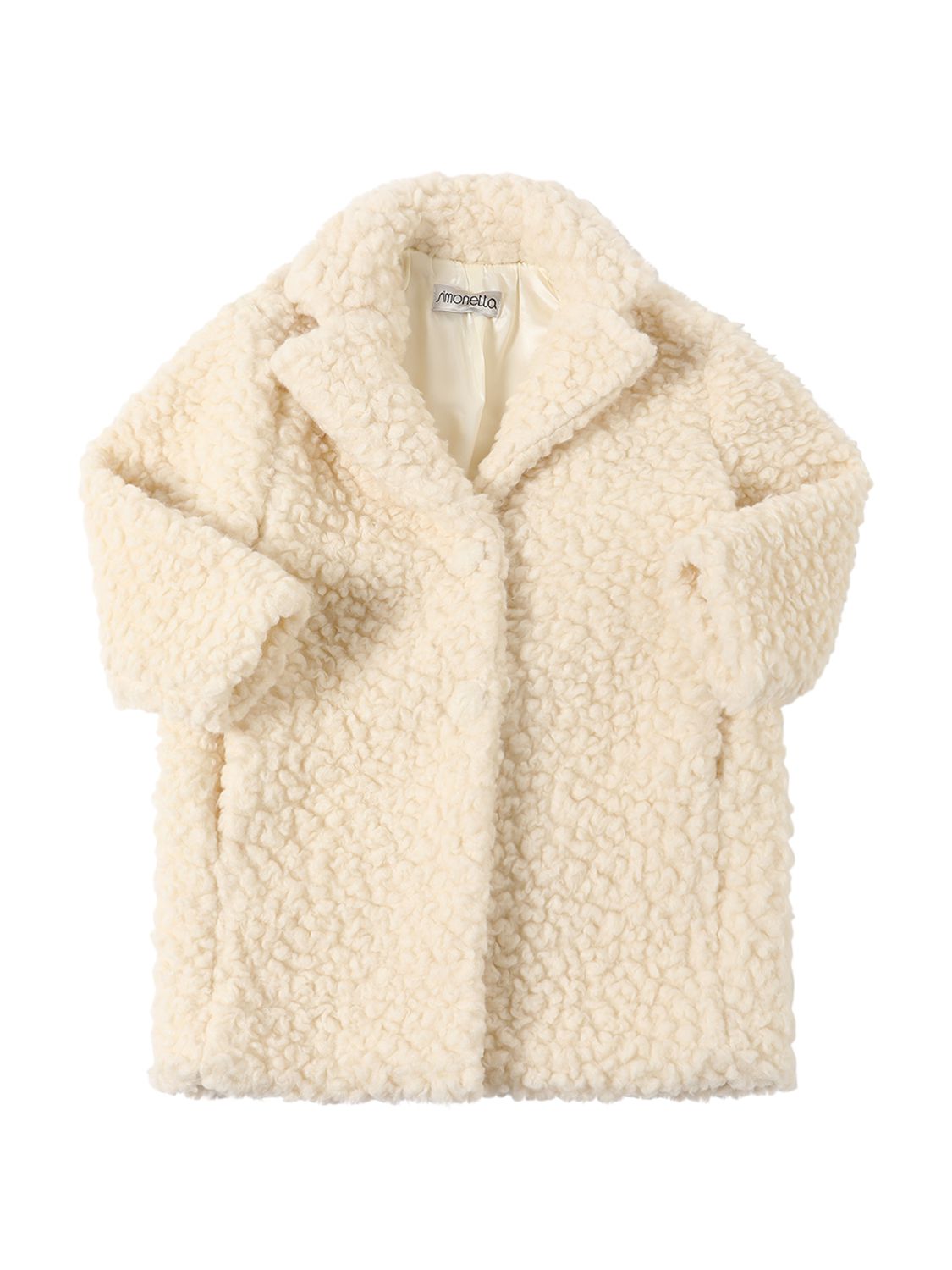 manteau en faux teddy de laine mélangée