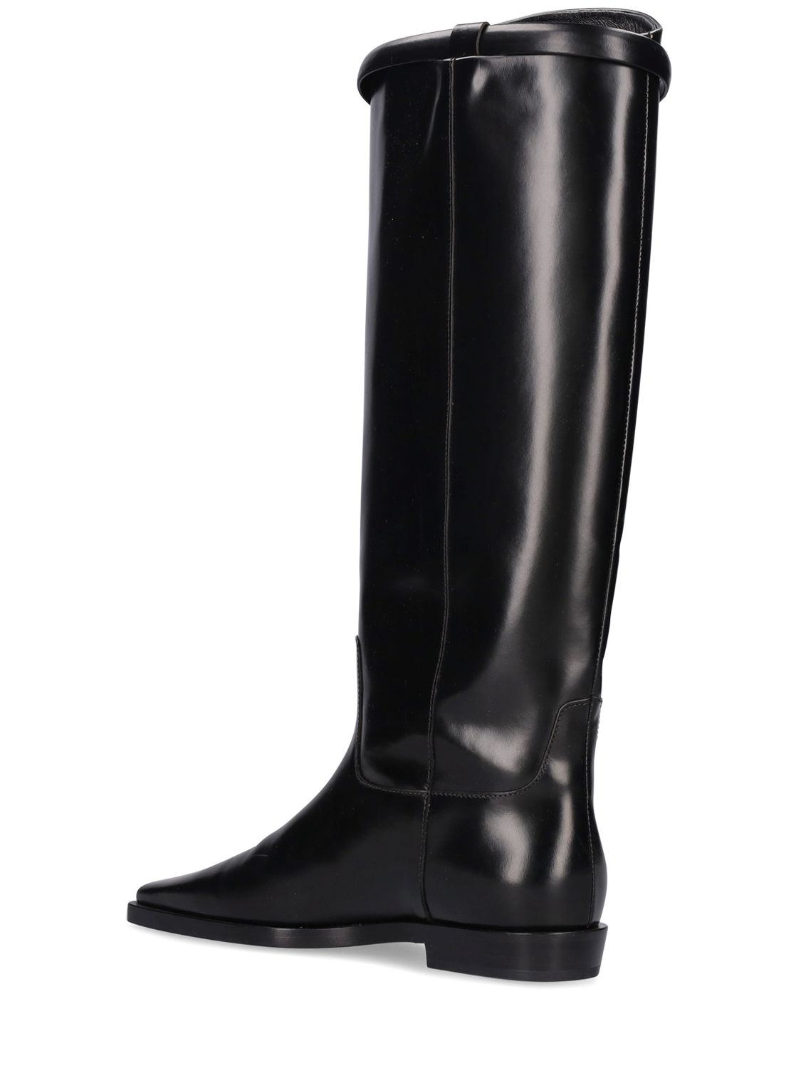 Shop Totême 10mm The Riding Leather Tall Boots In Black