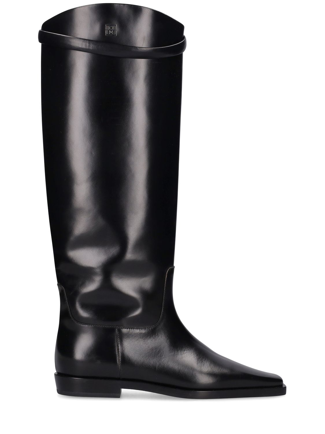 Shop Totême 10mm The Riding Leather Tall Boots In Black