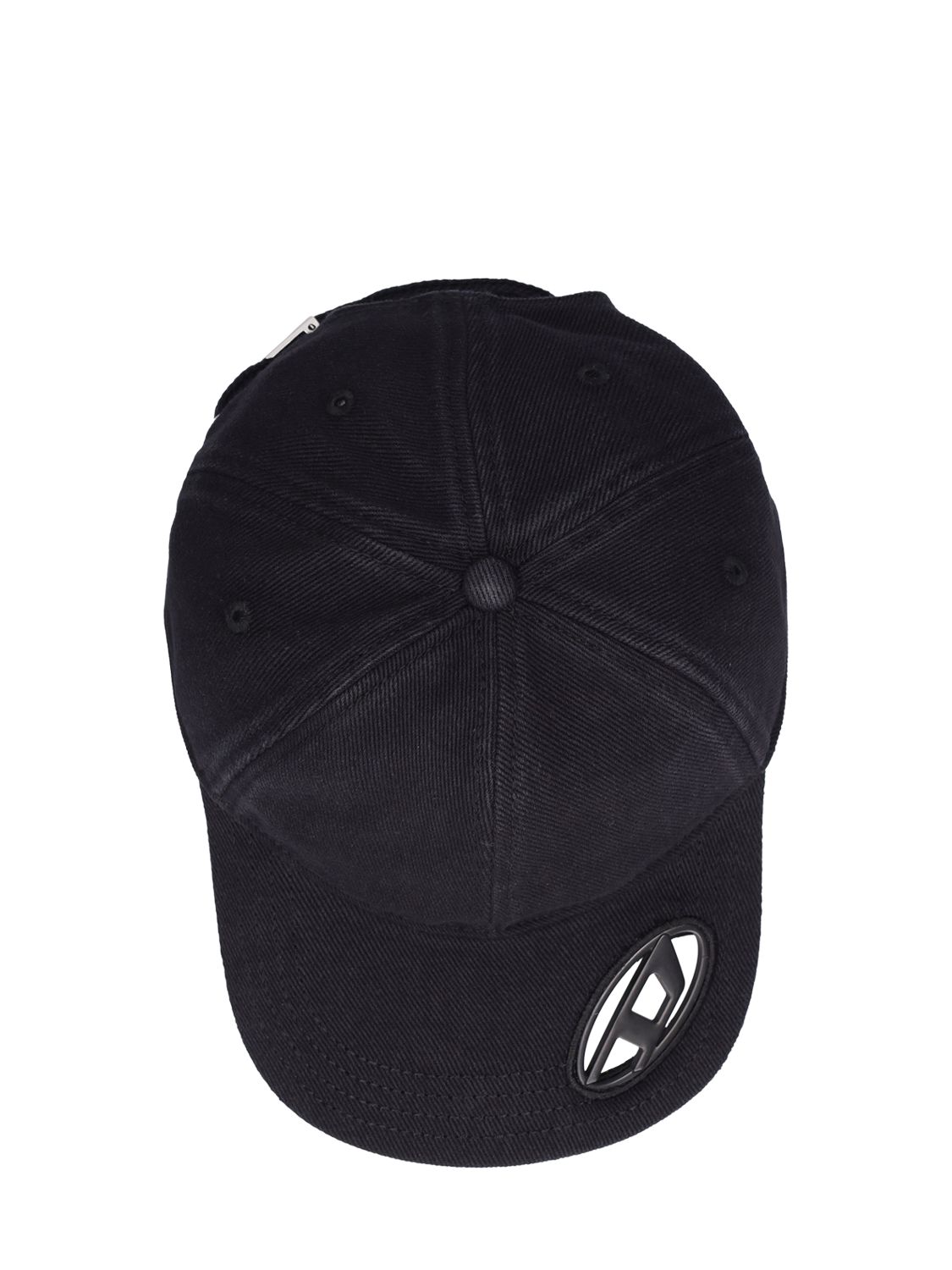 Shop Diesel Metal Oval-d Cotton Baseball Cap In Black