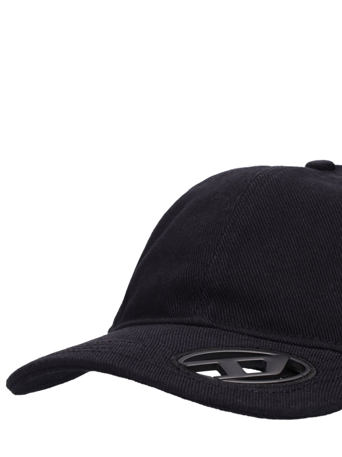 Shop Diesel Metal Oval-d Cotton Baseball Cap In Black