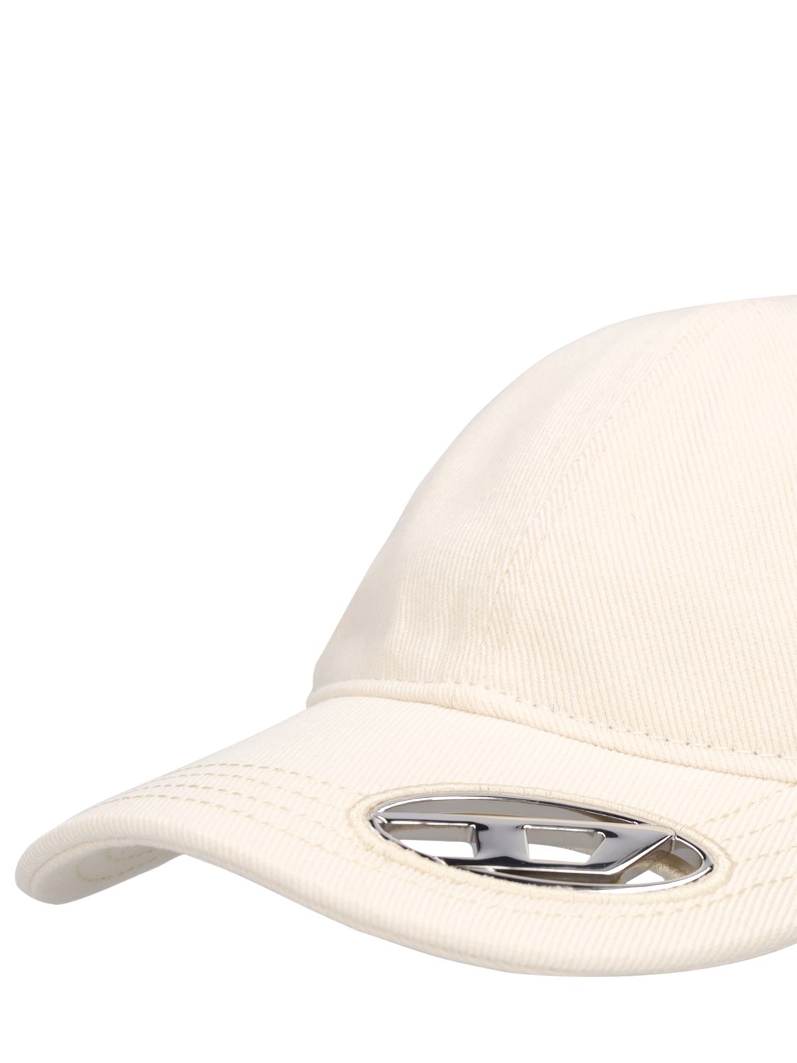 Shop Diesel Metal Oval-d Cotton Baseball Cap In White