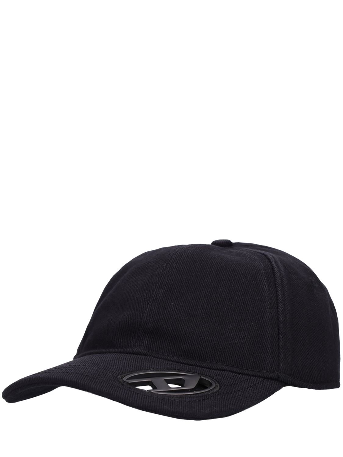 Shop Diesel Metal Oval-d Cotton Baseball Cap In Black