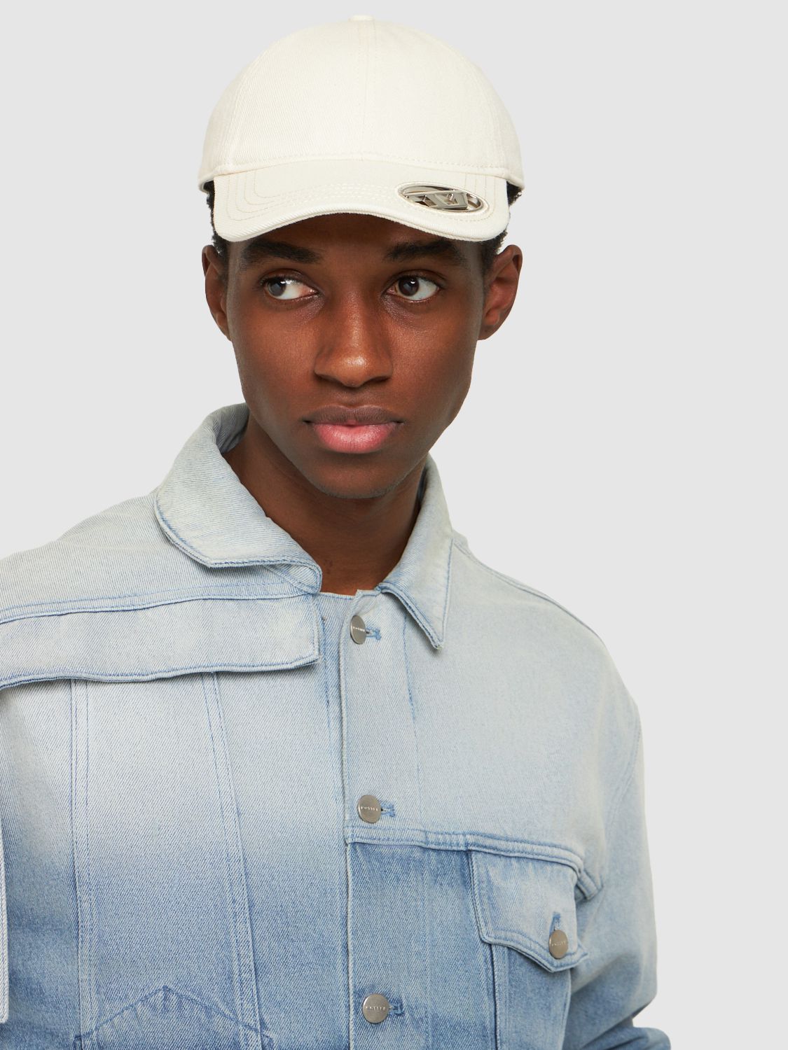 Shop Diesel Metal Oval-d Cotton Baseball Cap In White