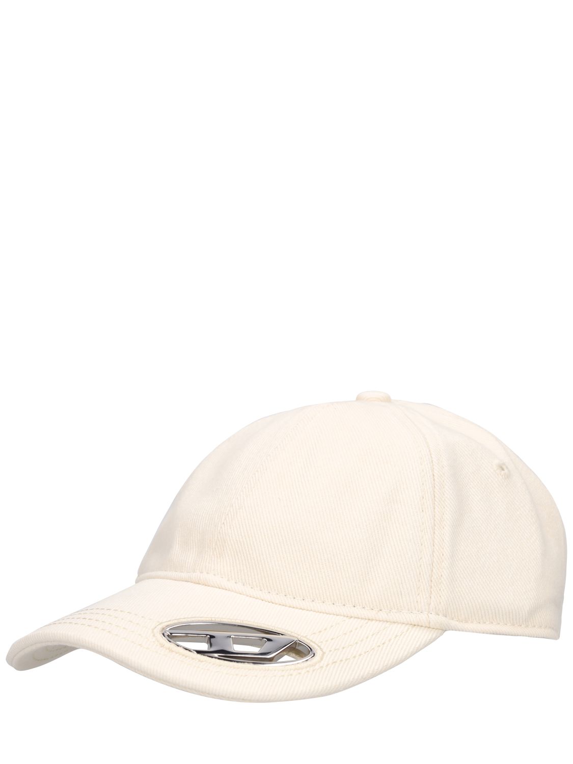 Shop Diesel Metal Oval-d Cotton Baseball Cap In White