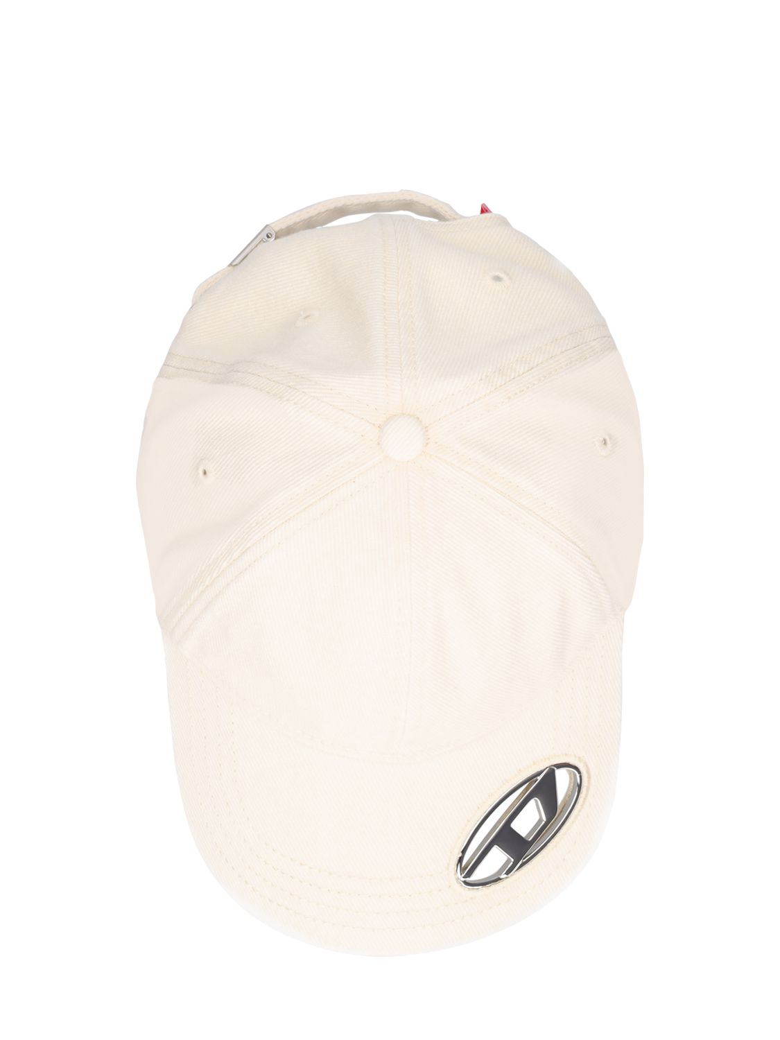 Shop Diesel Metal Oval-d Cotton Baseball Cap In White