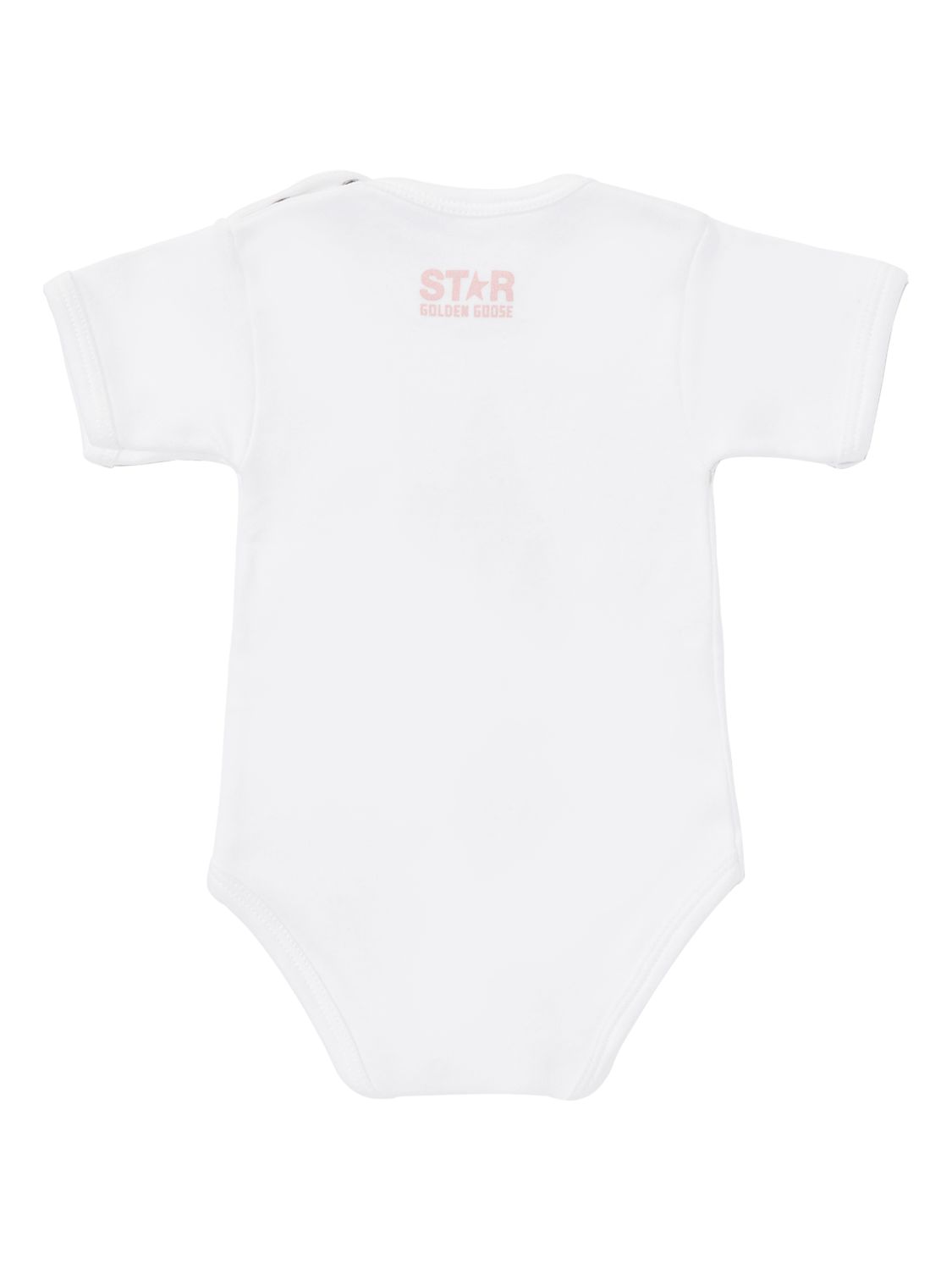 Golden Goose Star Cotton Bodysuit, Bib & Bath Set In Pink