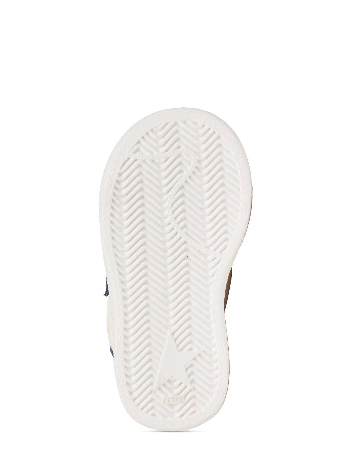 Golden Goose Kid's June Nappa Leather Suede Star Sneakers In White,navy