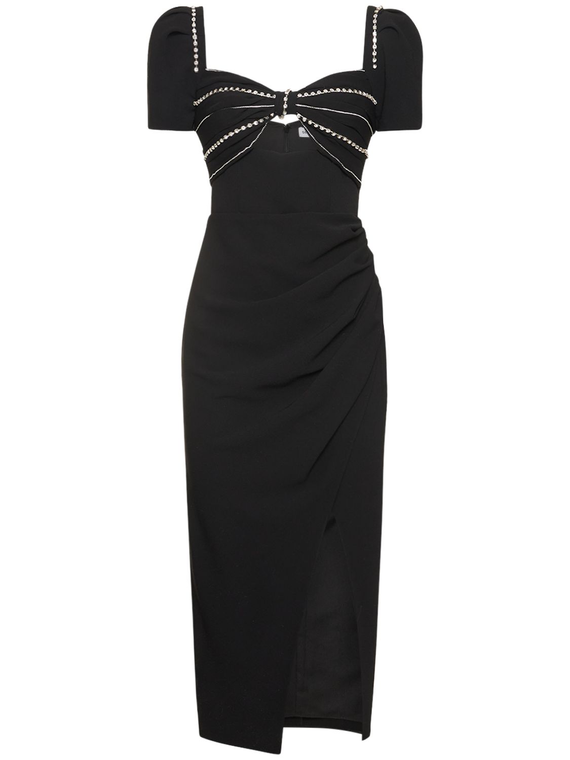 Self-portrait | Women Embellished Tech Midi Dress Black 4