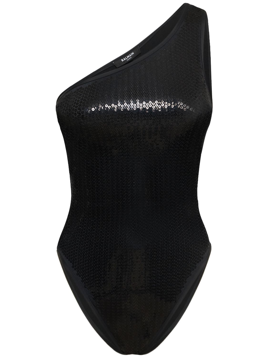 Sequined One Piece Swimsuit W/ Belt