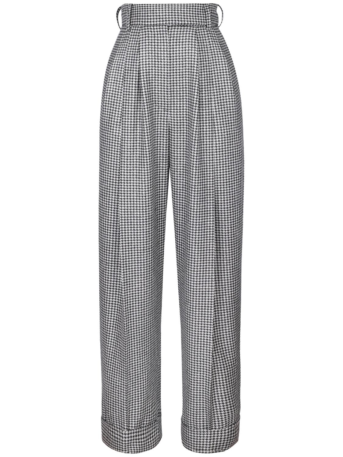 Pleated Houndstooth Pants