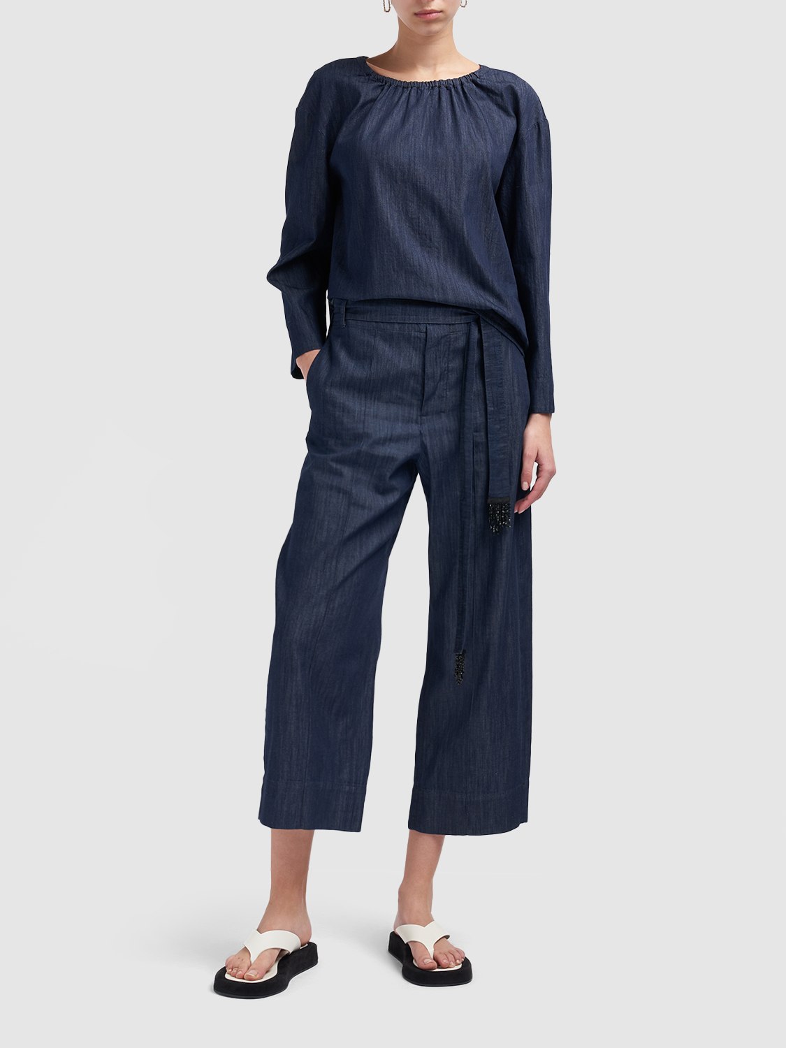 Bijoux Cotton Denim Top