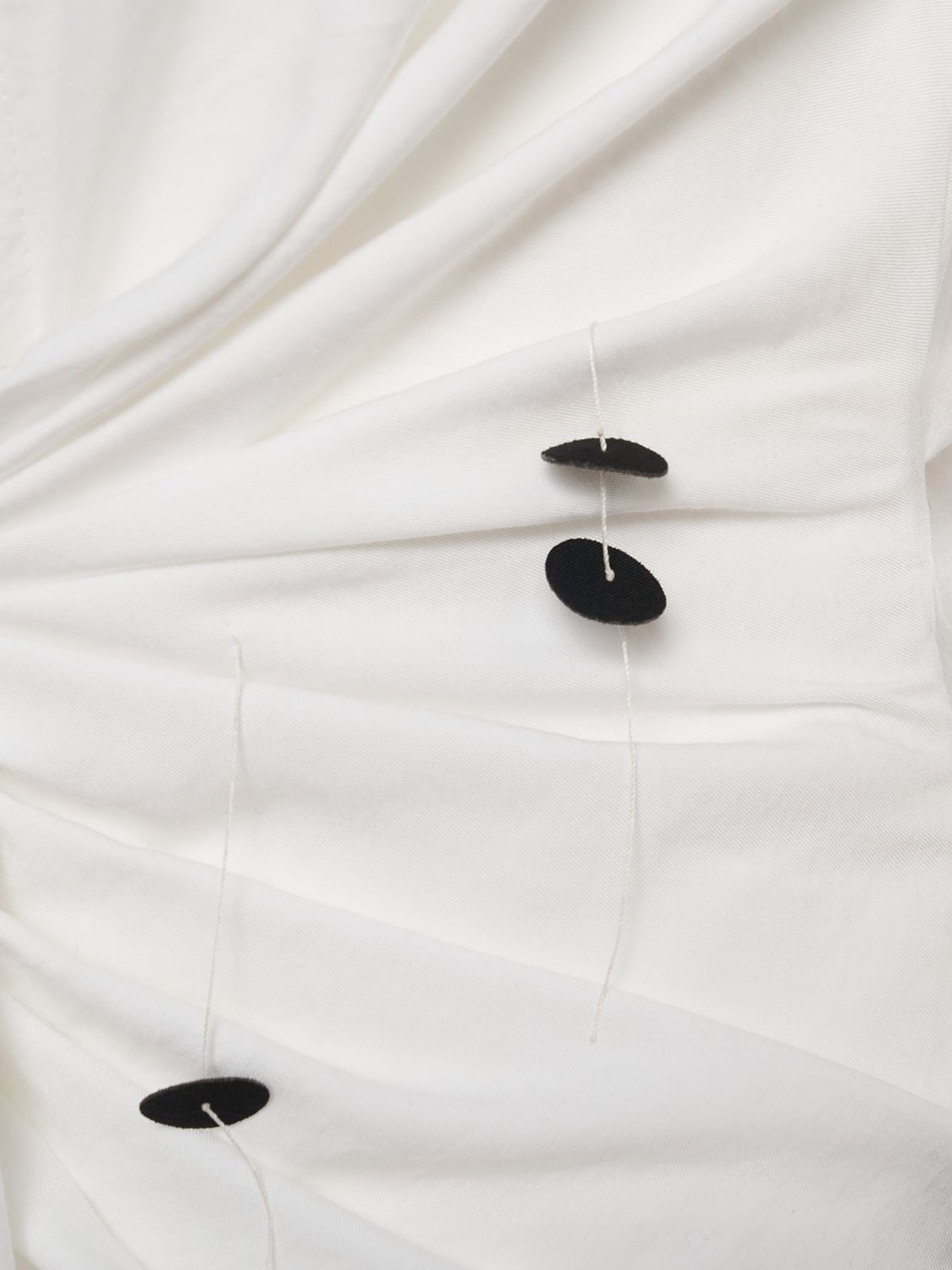 Jacquemus Bahia Brodée Twist-front Embellished Twill Mini Dress In White