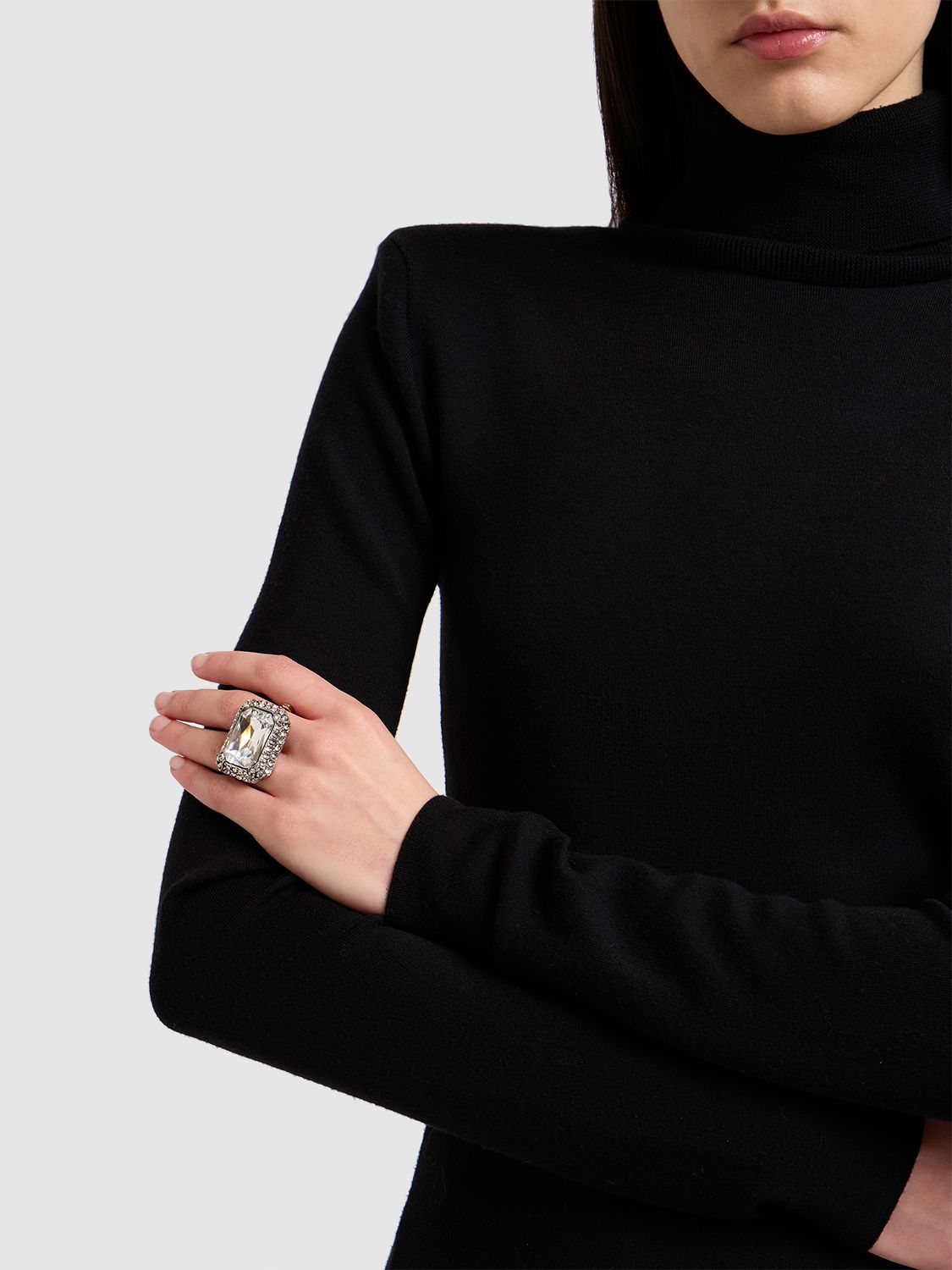 Smoking Embellished Brass Oversize Ring