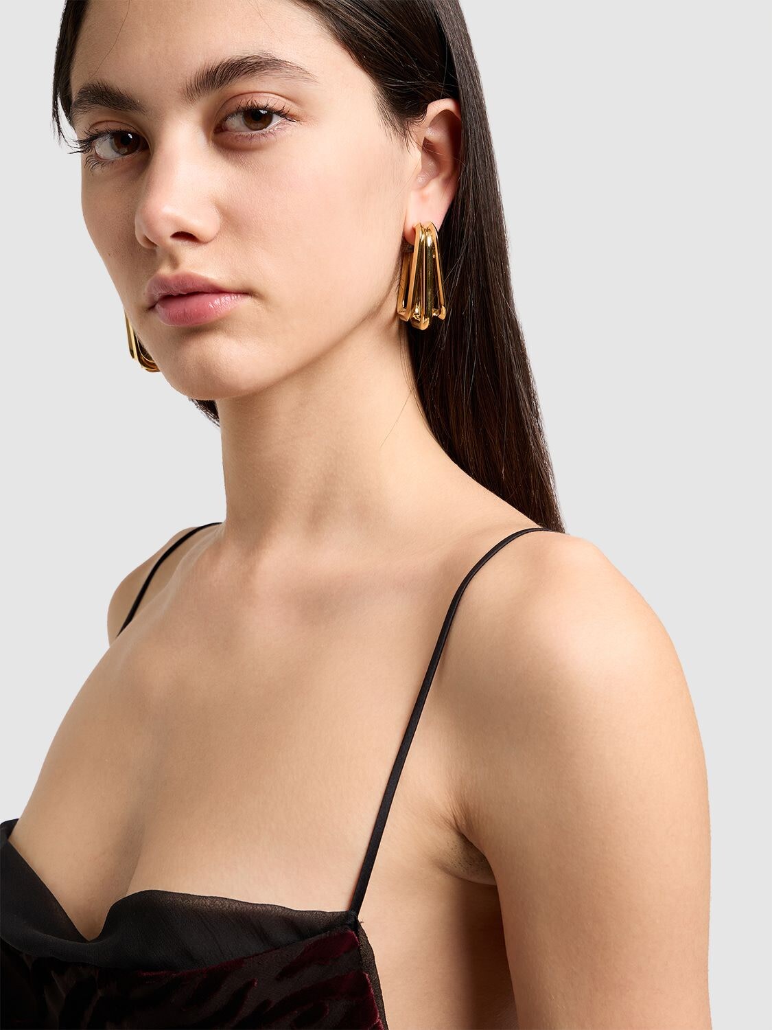 Brass Square Hoop Earrings
