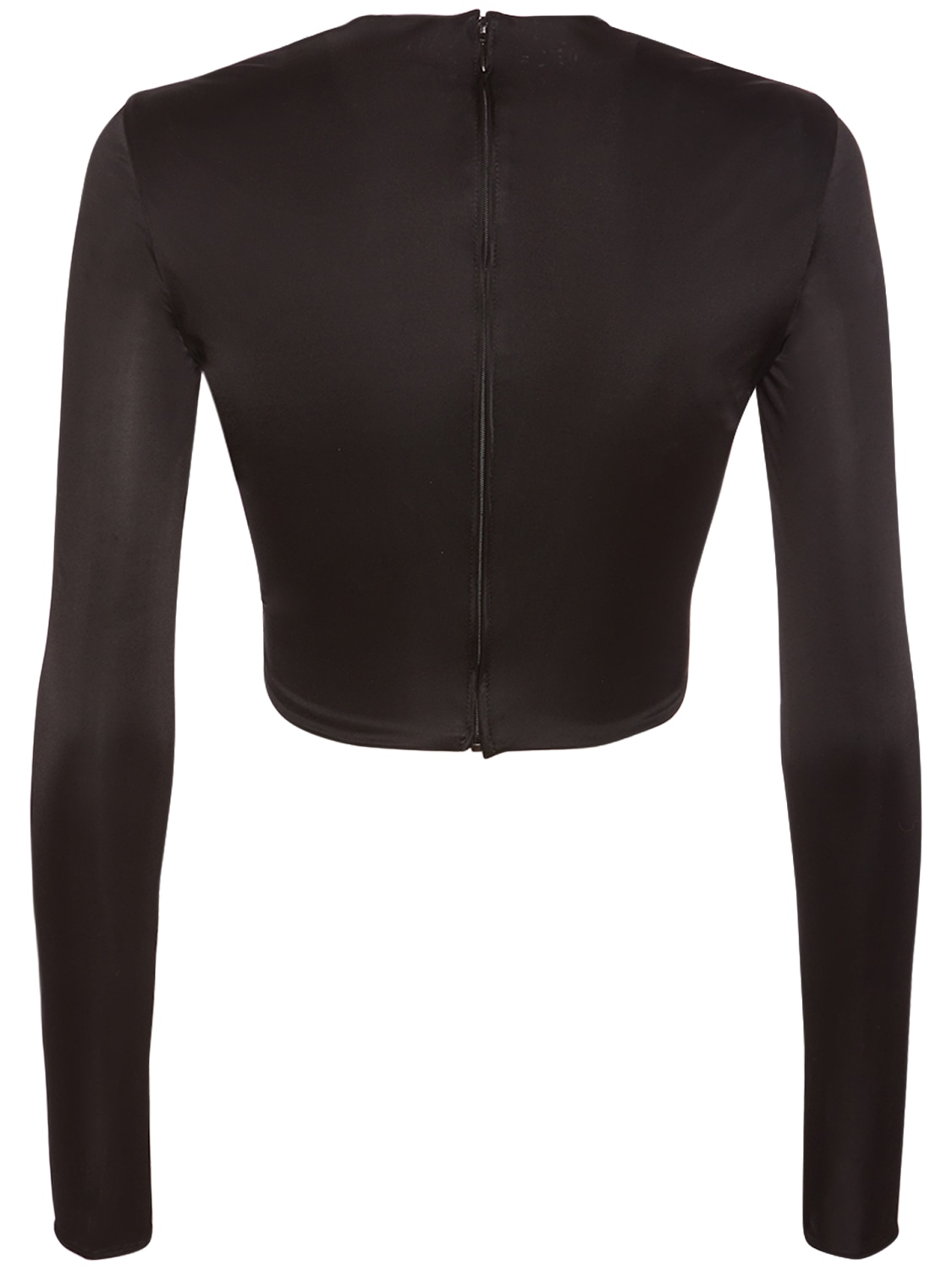 Versace Dua Lipa Jersey Crop Top W/ Twist In Black