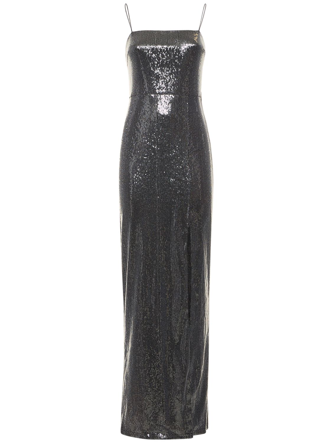 Sequined Slit Maxi Dress