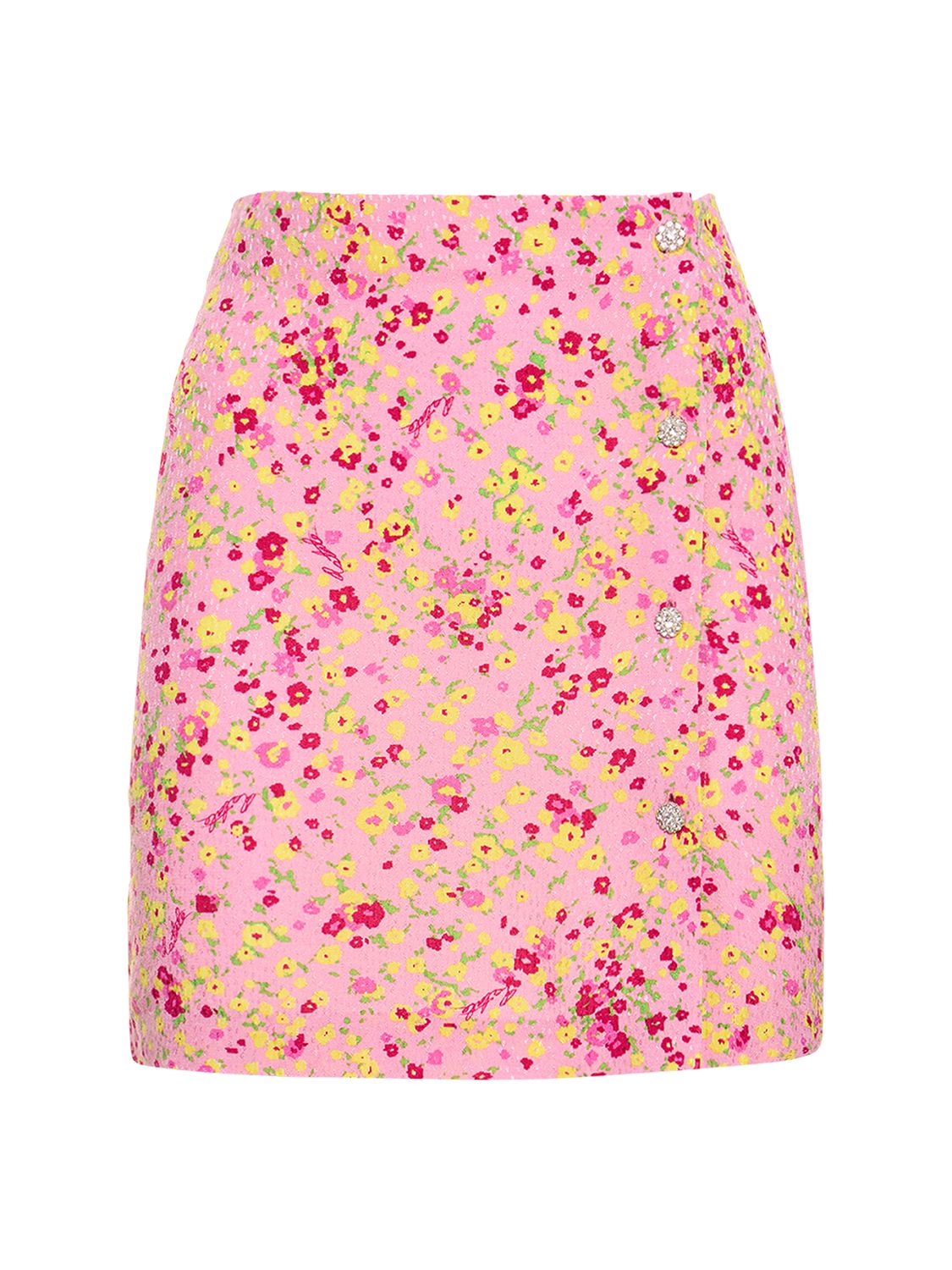 Floral Print Jacquard Mini Skirt