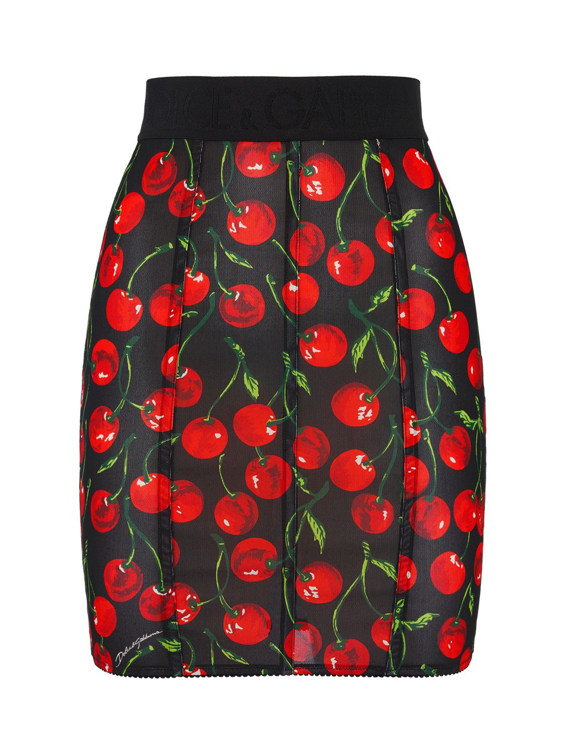 Cherry Print Marquisette Mini Skirt
