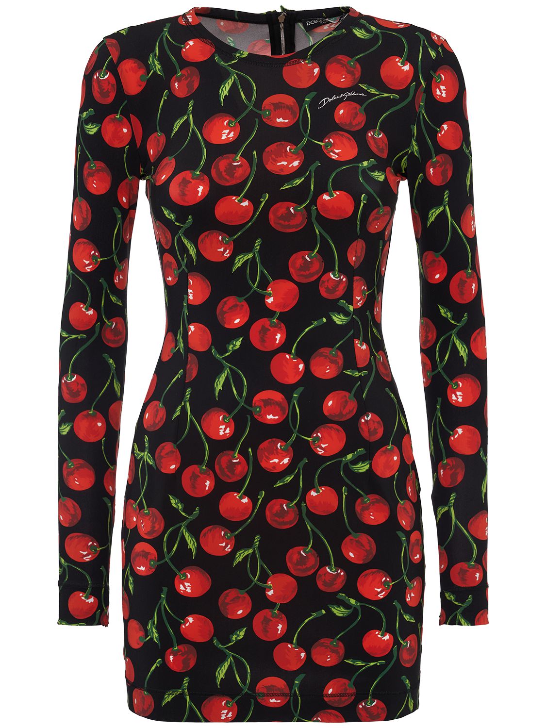 Cherry Print Jersey Mini Dress