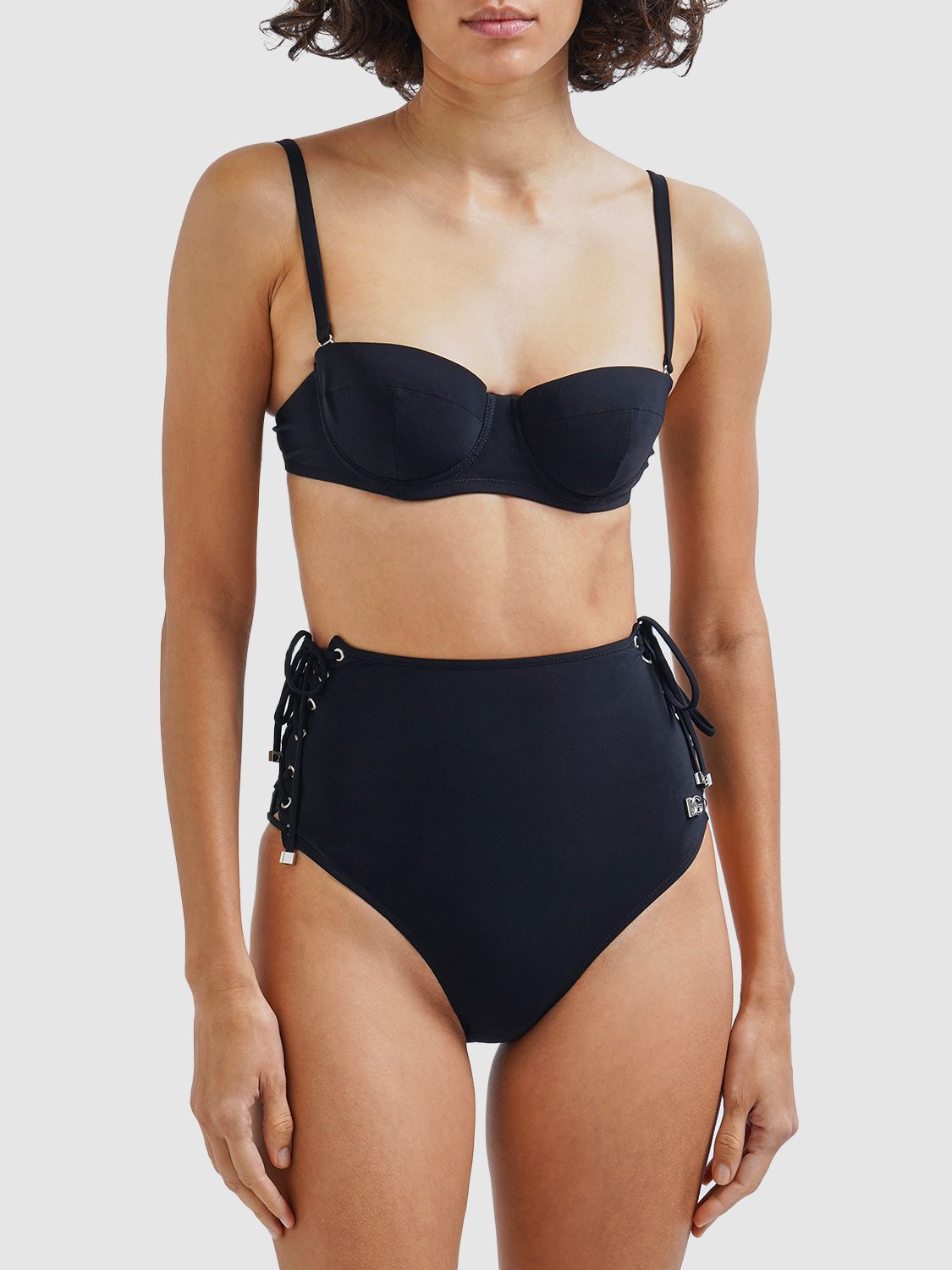 Dolce & Gabbana Hight-waisted Bikini Set With Underwire In Black