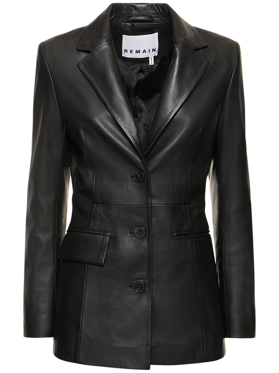 Usana Fitted Leather Blazer - REMAIN - Modalova