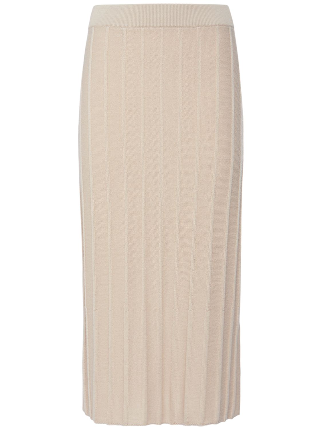 Jupe Midi En Maille Nervurée De Laine Melk - MAX MARA - Modalova