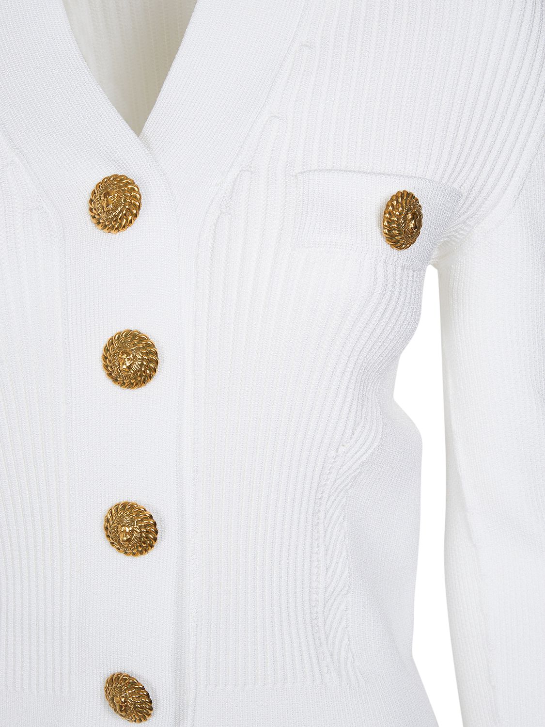 Balmain V-neck button-fastening cardigan - White